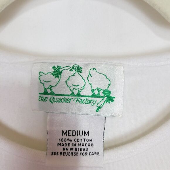 Vintage Quacker Factory Cherry Embroidered White Short Sleeve Tee - Picture 4 of 5